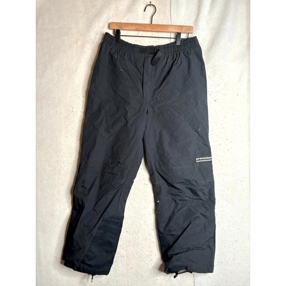 Precision Mountainwear Ski Pants Men's Large Black Scuff Guards Webbing Belted